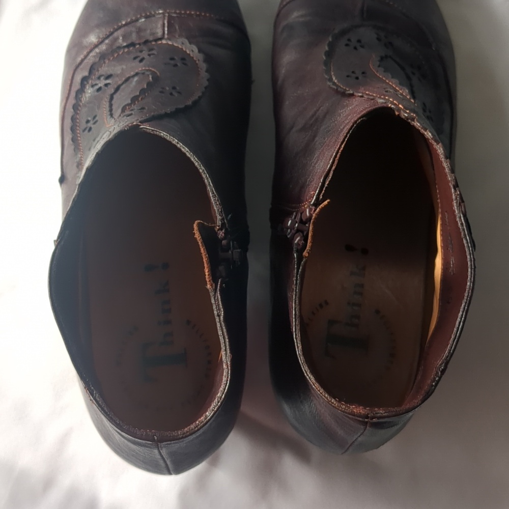 Think! dark oxblood "Aida" leather ankle boots | Size EU 40 | Made in Italy - Picture 3 of 8